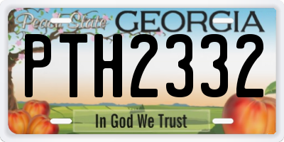 GA license plate PTH2332