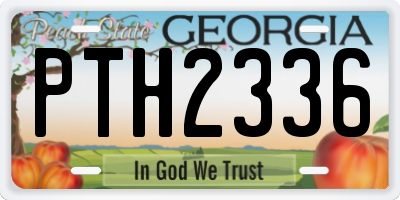GA license plate PTH2336
