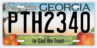 GA license plate PTH2340