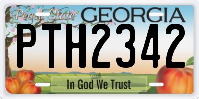 GA license plate PTH2342