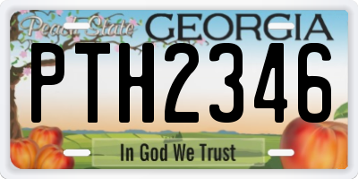 GA license plate PTH2346