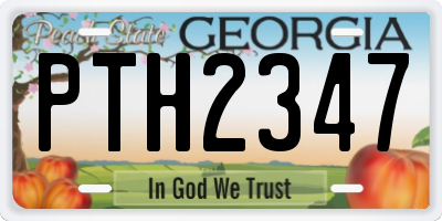 GA license plate PTH2347