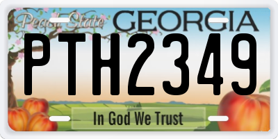GA license plate PTH2349