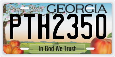 GA license plate PTH2350