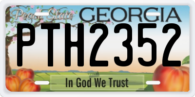 GA license plate PTH2352