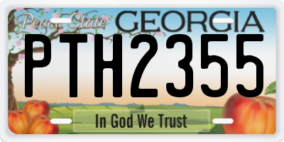 GA license plate PTH2355