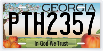 GA license plate PTH2357