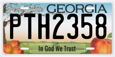 GA license plate PTH2358