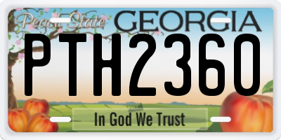GA license plate PTH2360