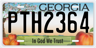 GA license plate PTH2364