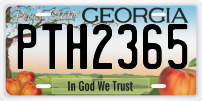 GA license plate PTH2365