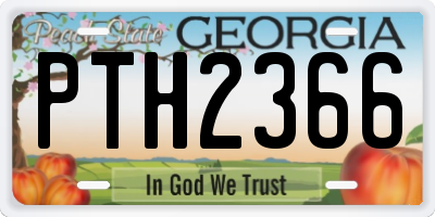 GA license plate PTH2366