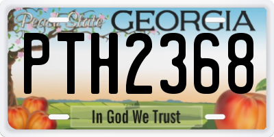 GA license plate PTH2368
