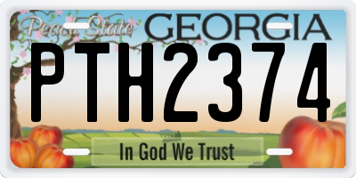GA license plate PTH2374