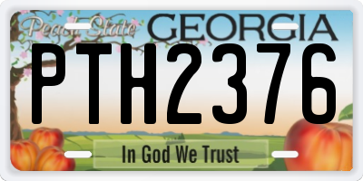 GA license plate PTH2376