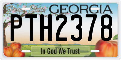 GA license plate PTH2378