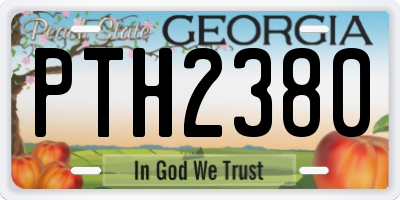 GA license plate PTH2380