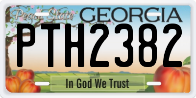 GA license plate PTH2382