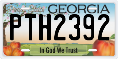 GA license plate PTH2392
