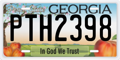 GA license plate PTH2398