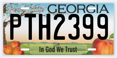 GA license plate PTH2399