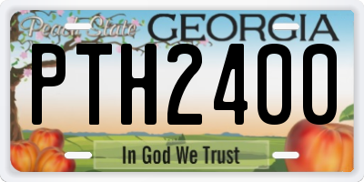 GA license plate PTH2400