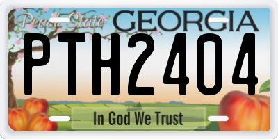 GA license plate PTH2404