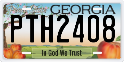 GA license plate PTH2408