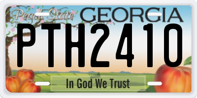 GA license plate PTH2410
