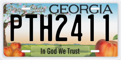 GA license plate PTH2411