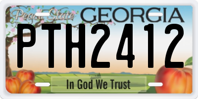 GA license plate PTH2412