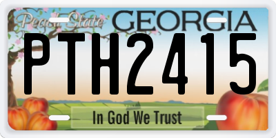 GA license plate PTH2415