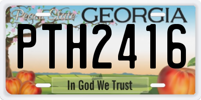GA license plate PTH2416