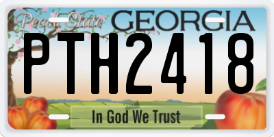 GA license plate PTH2418