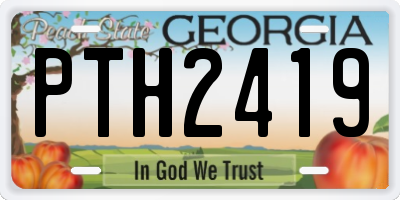 GA license plate PTH2419