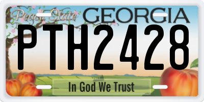 GA license plate PTH2428