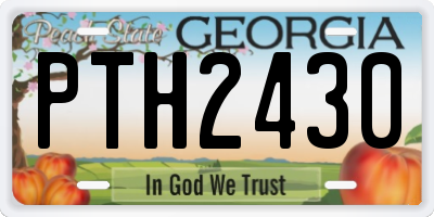 GA license plate PTH2430