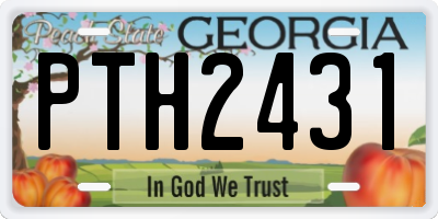 GA license plate PTH2431