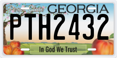 GA license plate PTH2432