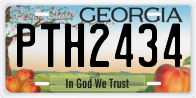 GA license plate PTH2434