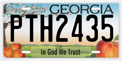GA license plate PTH2435