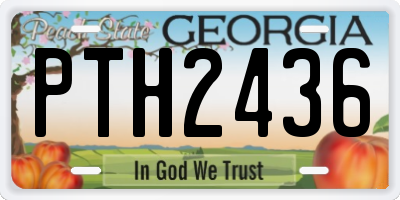 GA license plate PTH2436