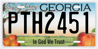 GA license plate PTH2451