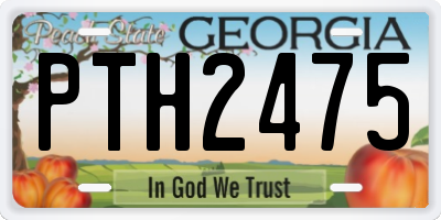 GA license plate PTH2475