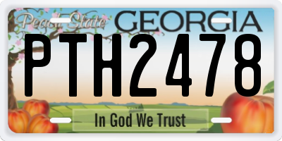 GA license plate PTH2478