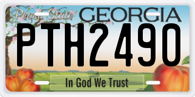 GA license plate PTH2490