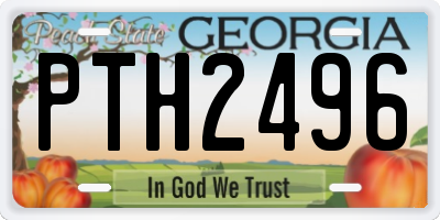 GA license plate PTH2496