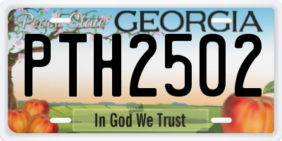 GA license plate PTH2502