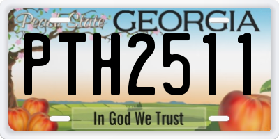 GA license plate PTH2511