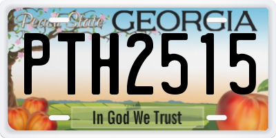 GA license plate PTH2515